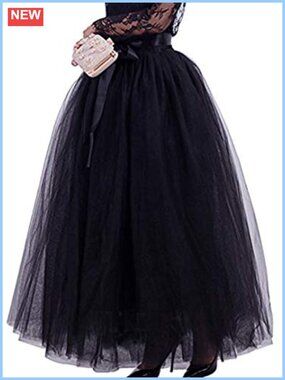 Plus Size Long Maxi A-Line Tutu Tulle Skirt Lace-Up Waist Asymmetric